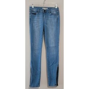 Life in Progress Womens Blue Wash Denim Skinny Jeans Zipper Ankle Detail Size 25